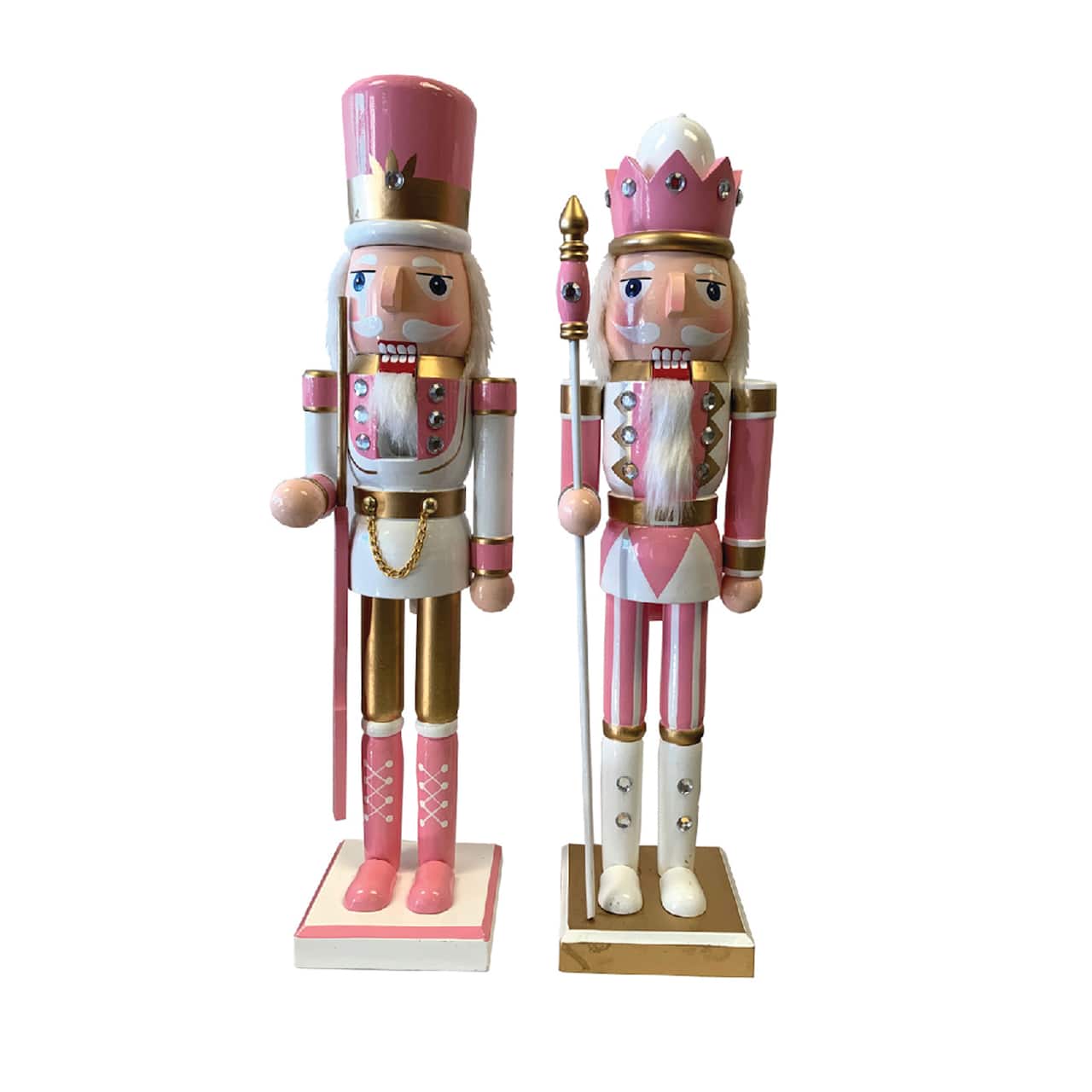 Santa's Workshop 14" Pink & Gold Nutcracker Set